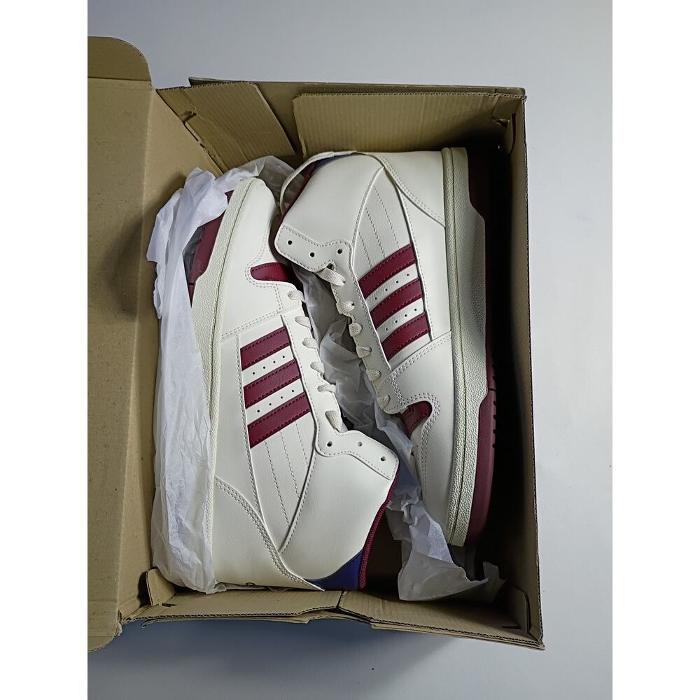Adidas Breakstart Mid White Burgundy Retro Sneakers